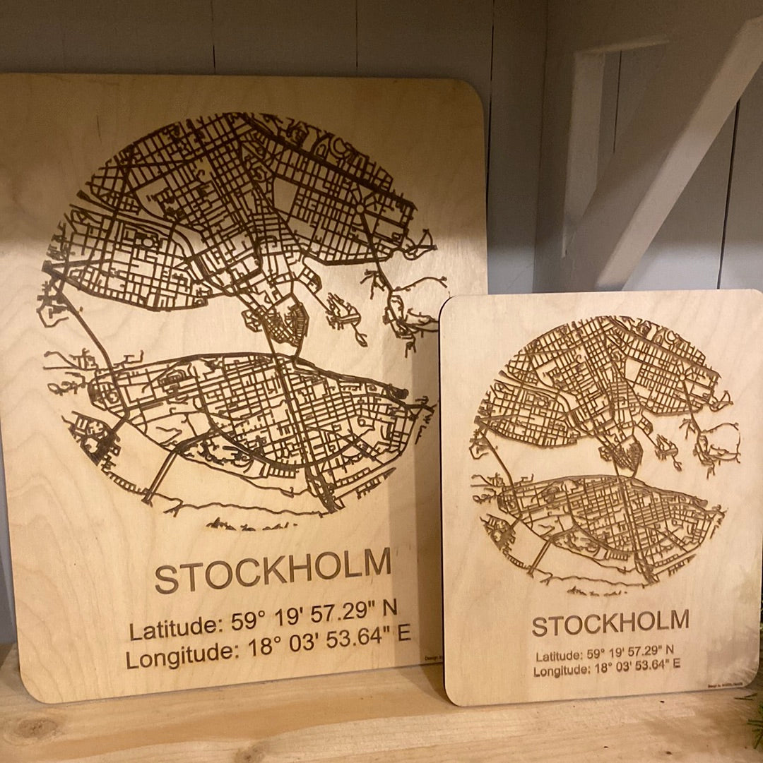 Graverad stadskarta