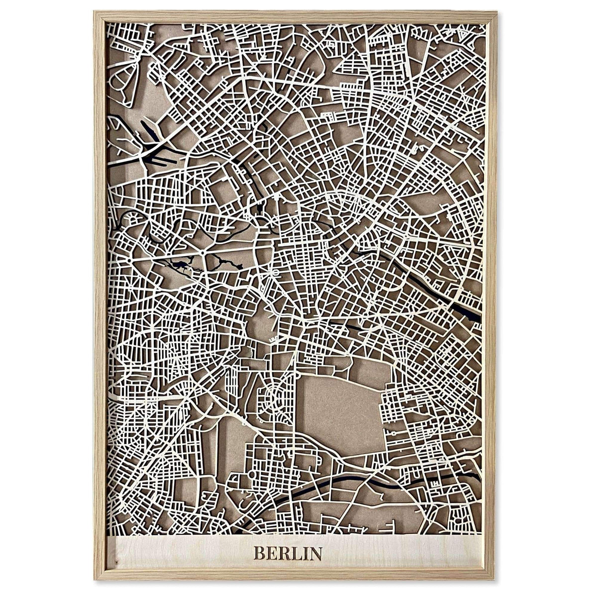 Berlin Träkarta - Stilren Stadstavla