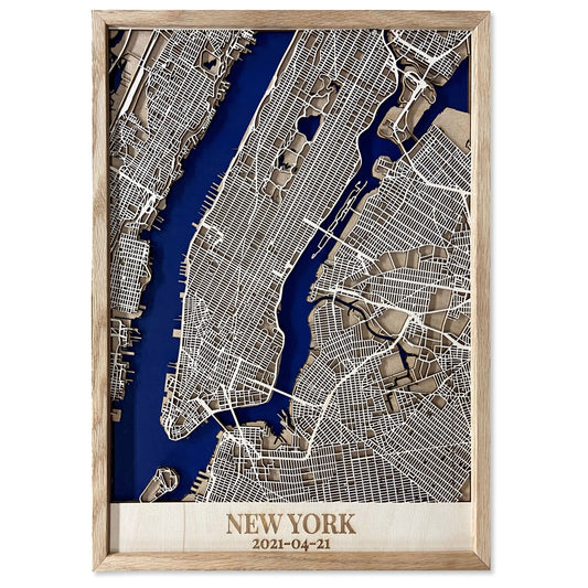 New York Träkarta