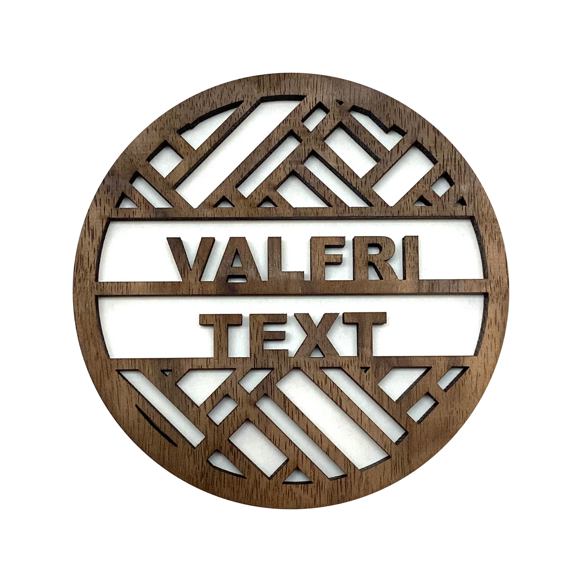 Wooden coaster with personal text
