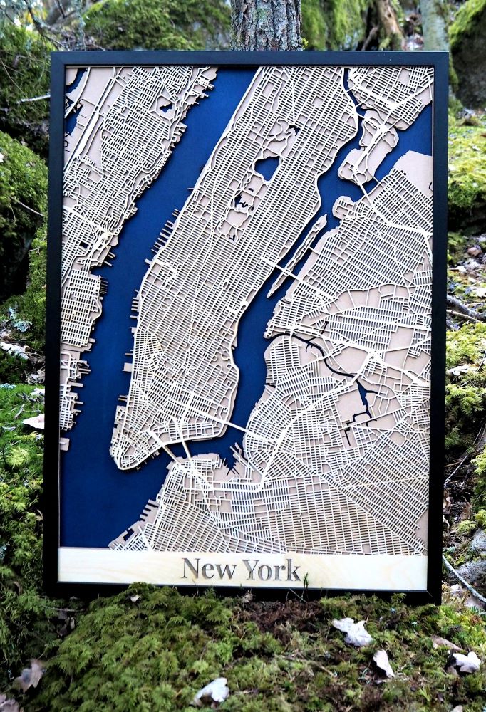 New York Träkarta